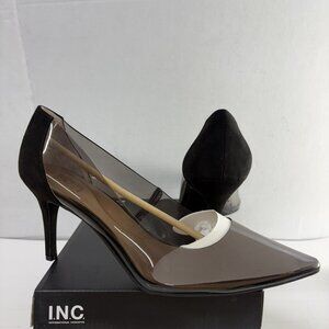 INC International Concepts Women's Zitah Black Vinyl Stiletto Heels